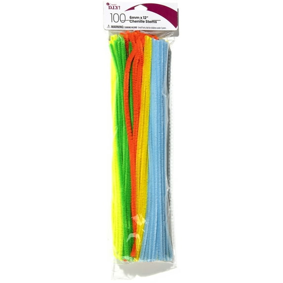 CousinDIY Chenille Stems 6mmx12" 100/Pkg-Neon