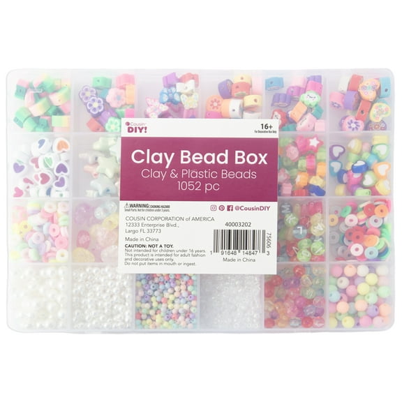 CousinDIY Clay Bead Box-1052 Pieces