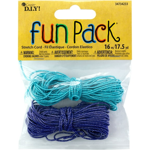 CousinDIY Fun Pack Stretch Cord 17.5yd-Blue & Purple