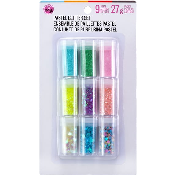 CousinDIY Glitter Assortment 9/Pkg-Pastel