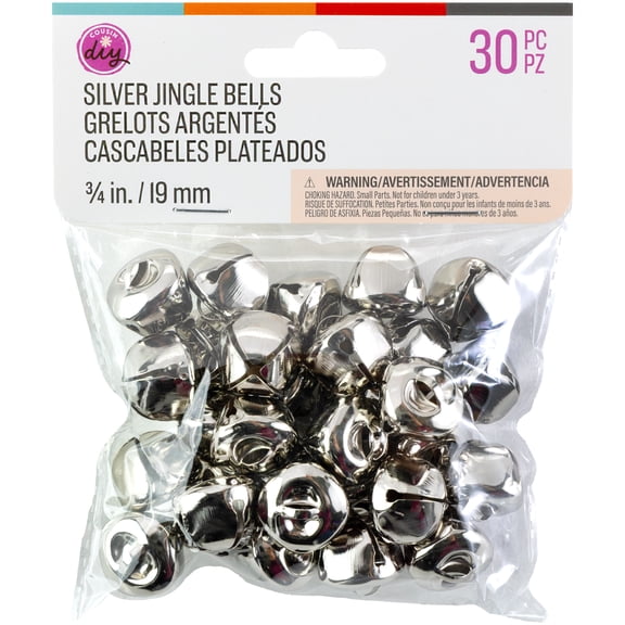 CousinDIY Jingle Bells 30/Pkg-0.75" Silver