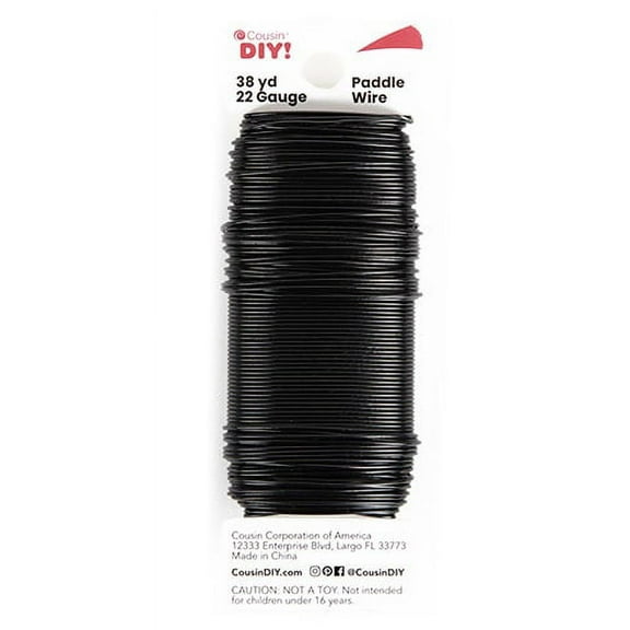 CousinDIY Paddle Wire 22 Gauge 38yd-Black