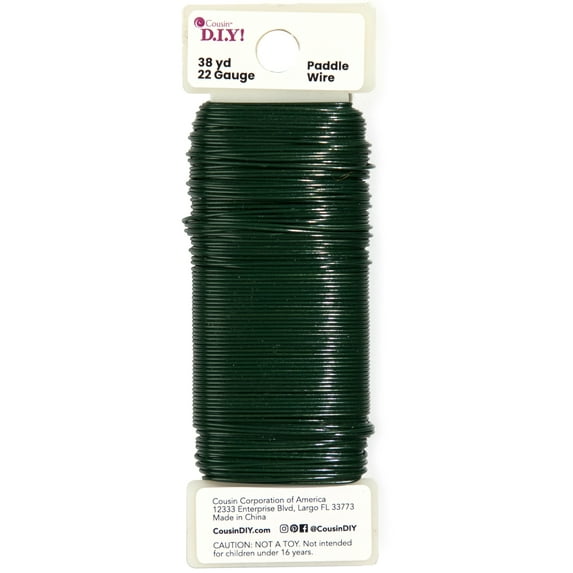 CousinDIY Paddle Wire 22 Gauge 38yd-Green