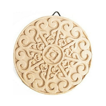 CousinDIY Paintable Wood Medallian 4"x4"-Scrollwork Round