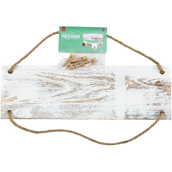 CousinDIY Photo Board with Pins-White Wash