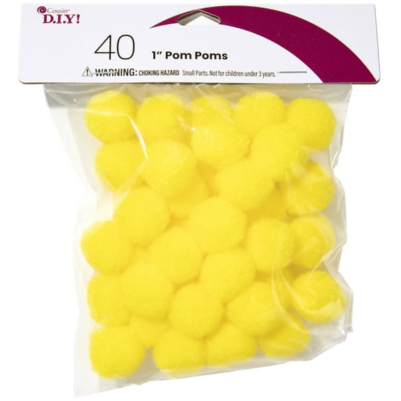 CousinDIY Pom-Poms 1" 40/Pkg-Yellow