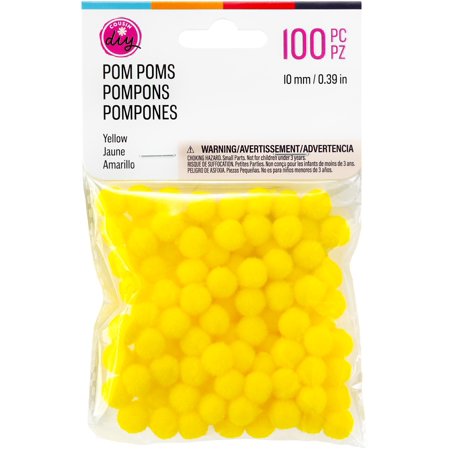 CousinDIY Pom-Poms 10mm 100/Pkg-Yellow