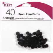 CousinDIY Pom-Poms 5mm 40/Pkg-Black
