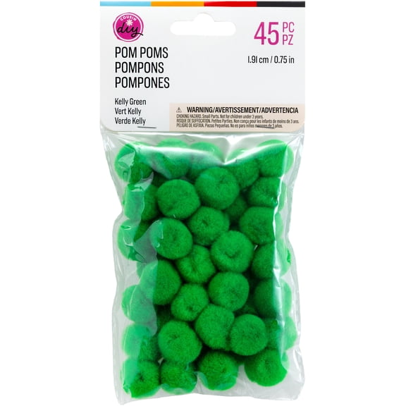 CousinDIY Pom-Poms .75" 45/Pkg-Kelly Green