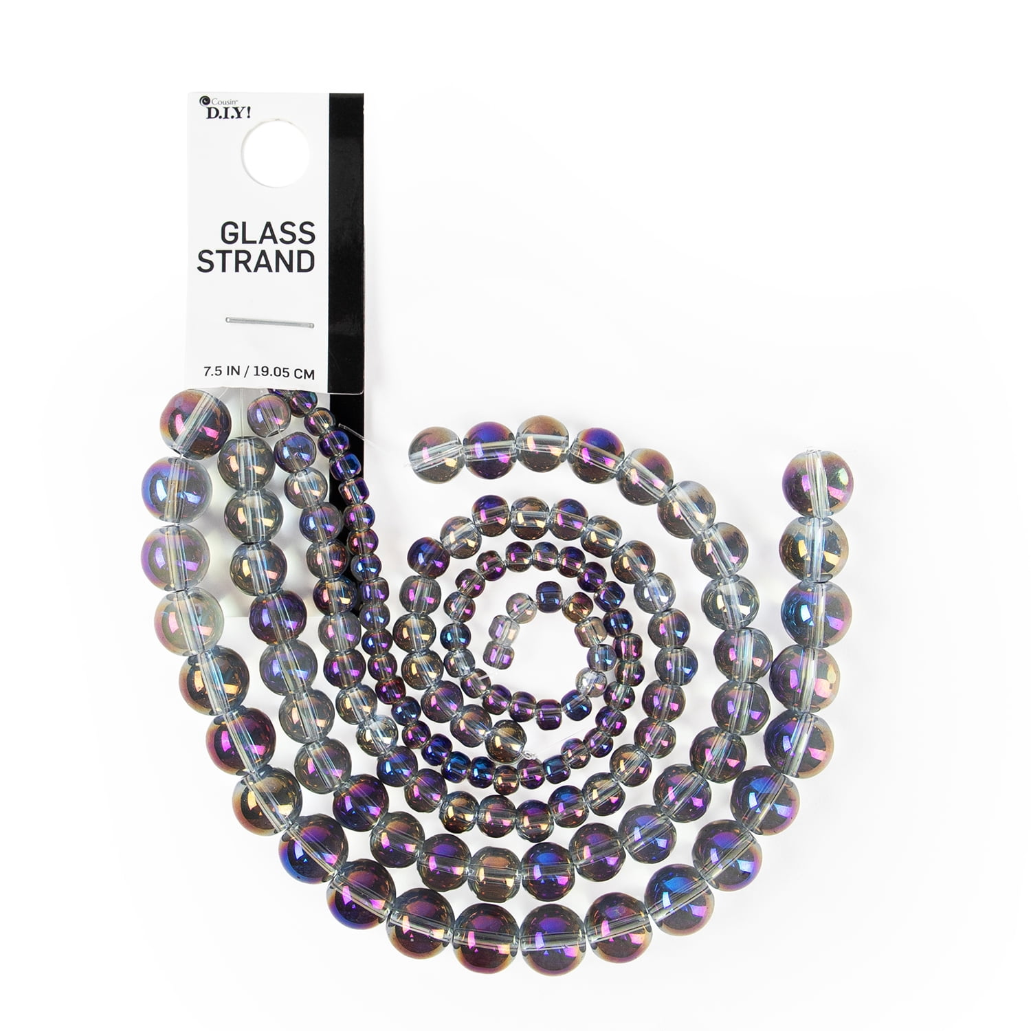 CousinDIY Purple AB Round Glass Bead Strands, 4 Sizes, 7.5 inch, 120 Piece, Unisex, Model# 69992003