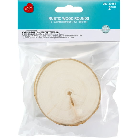 CousinDIY Rustic Wood Rounds 2/Pkg-Natural 3-3.5"