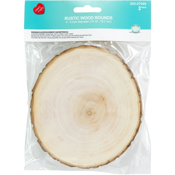 CousinDIY Rustic Wood Rounds 2/Pkg-Natural 4-5"
