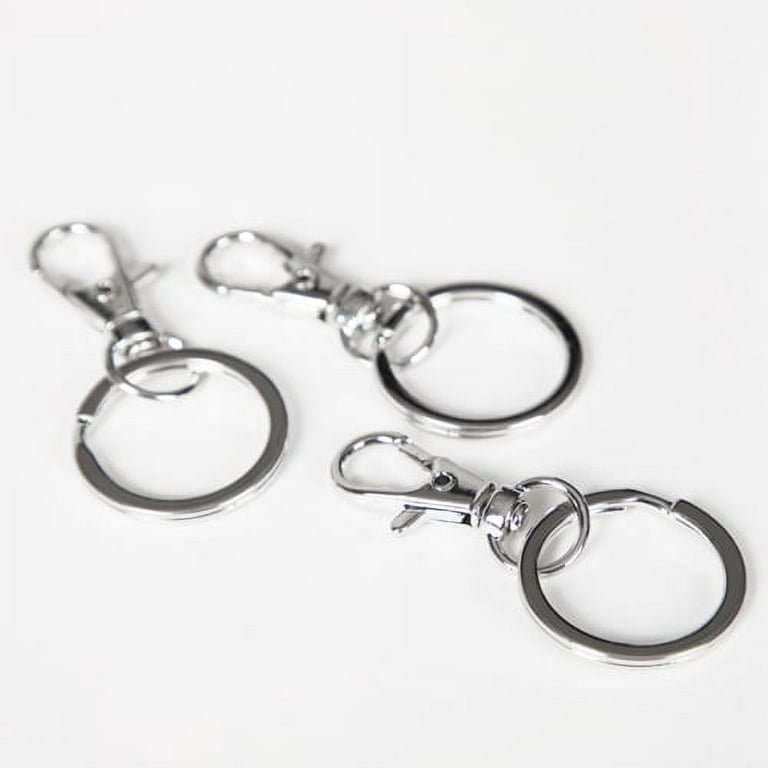 Newflager 2 inch Flat Key Rings - Large Split Key Rings - Silver Steel Round Edged Circular Keychain Ring Clips - Sturdy Key Chain Ring Connector (Pack of 10)