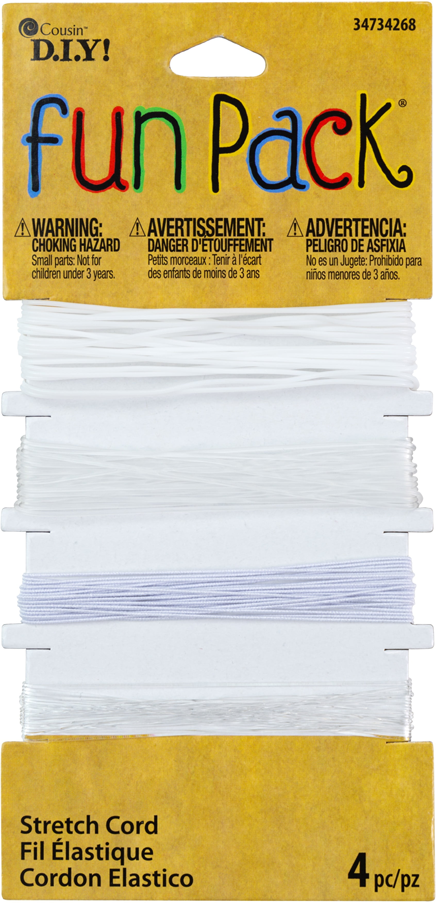 CousinDIY Stretch Cord Set 4/Pkg-Clear & White