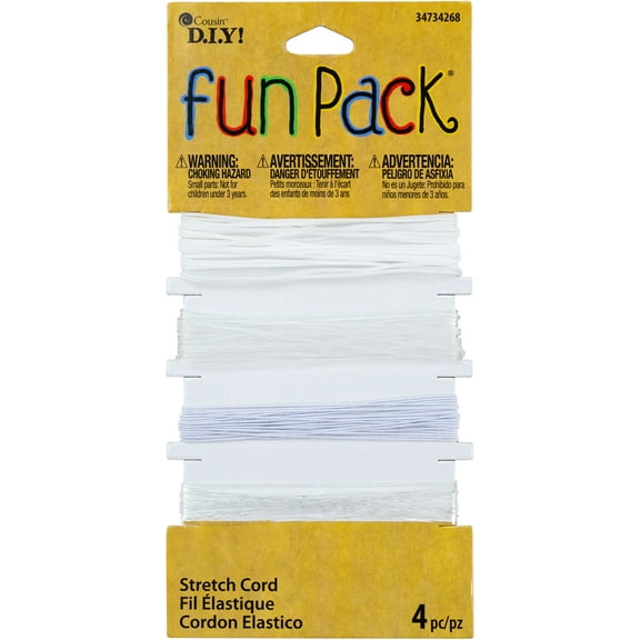 CousinDIY Stretch Cord Set 4/Pkg-Clear & White