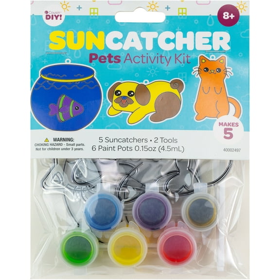 CousinDIY Suncatcher Kit-Pets, Makes 5