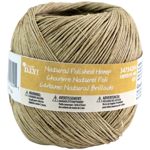 CousinDIY Thin Hemp Cord 20lb-Natural