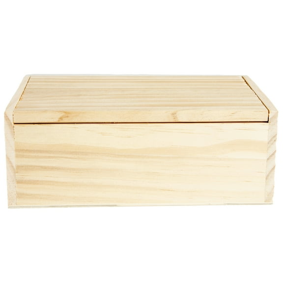 CousinDIY Unfinished Wood Box With Wood Hinge-Large