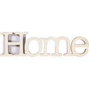 CousinDIY Unfinished Wood Script Phrase-Home Block