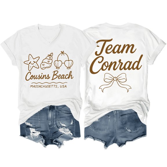 Cousins Beach Shirt Team Conrad T-Shirt V Neck Shell Beach Women Graphic Tees