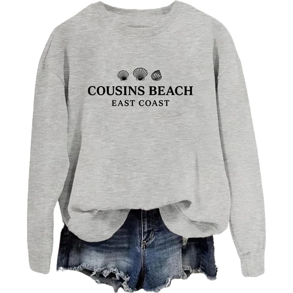 Cousins Beach Sweatshirt, Cousins Beach Crewneck, Unisex Printed Pattern Sweatshirt