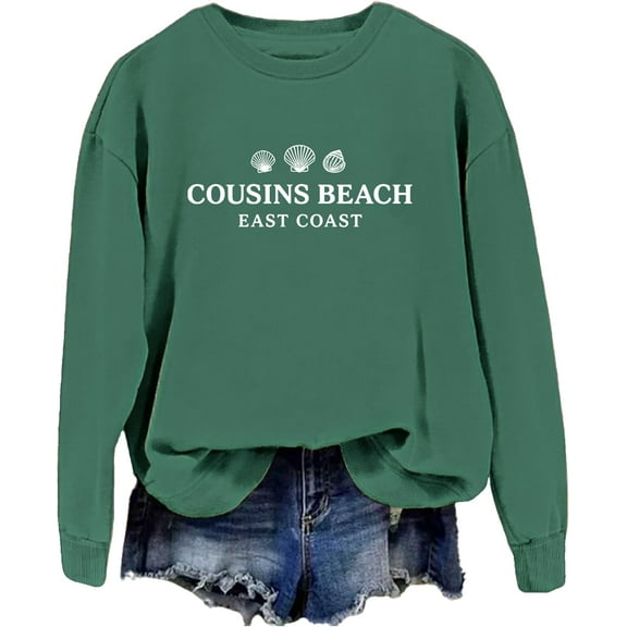 Cousins Beach Sweatshirt, Cousins Beach Crewneck, Unisex Printed Pattern Sweatshirt