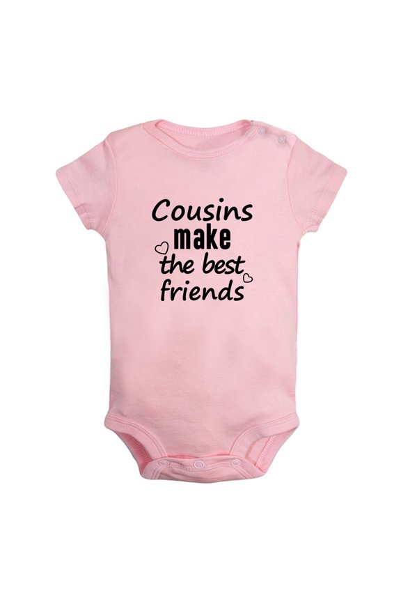 Cousins Make The Best Friends Funny Rompers For Babies, Newborn Baby Unisex Bodysuits, Infant Jumpsuits, Toddler 0-24 Months Kids One-Piece Oufits (Pink, 6-12 Months)