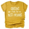 thumbnail image 1 of Cousins Make The Best Friend T-Shirt for Baby and Toddler Girls Fun Family Outfits White on Mustard Shirt 2T, 1 of 2