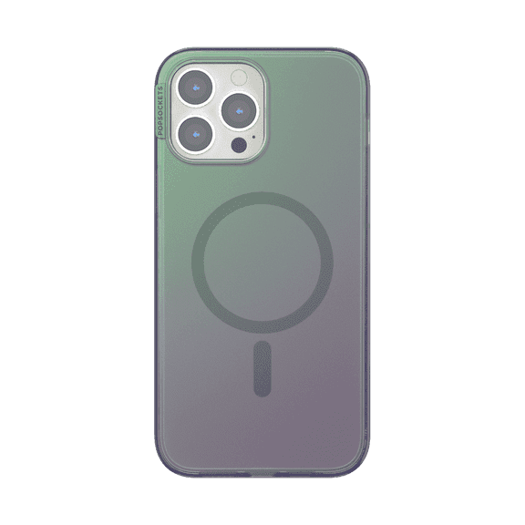 PopSockets iPhone 13 Pro Max Phone Case with MagSafe, Wireless Charging Compatible, Green - Nightshade