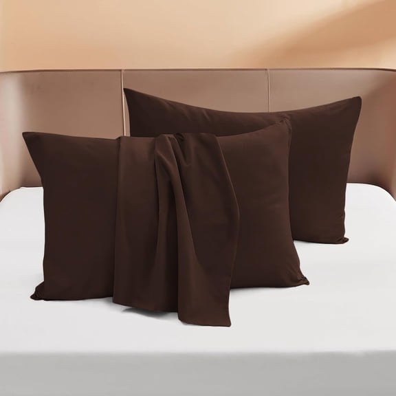 Couture Charm 2-Pack Square (20x20) Pillowcases – Peruvian Pima Cotton, Pillow Covers 20x20 Envelope Closure, Cooling, Soft & Durable, (Solid, Chocolate)