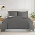 thumbnail image 1 of Couture Charm 3 Sided Zipper Closure Duvet Cover 3-Piece Set Unique Design 500-TC Peruvian Pima Cotton, California King ( 104" x 98" ) (Dark Grey, Stripe), 1 of 4