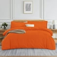 thumbnail image 1 of Couture Charm 3 Sided Zipper Closure Duvet Cover 3-Piece Set Unique Design 500-TC Peruvian Pima Cotton, King ( 104" x 90" ) (Orange, Solid), 1 of 4