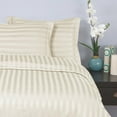 thumbnail image 1 of Couture Charm 3 Sided Zipper Closure Duvet Cover 3-Piece Set Unique Design 600-TC Egyptian Cotton, King ( 104" x 90" ) (Ivory, Stripe), 1 of 4