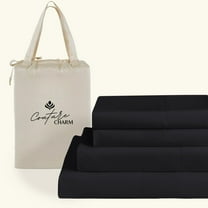 Couture Charm Authentic Heavy Quality 1000-TC Combed Cotton Queen Size 4-Pcs Sheet Set Fits Upto 6-9" Deep Pocket (Solid, Black)