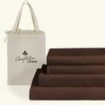 thumbnail image 1 of Couture Charm Authentic Heavy Quality 1000-TC Giza Cotton Full Size 4-Pcs Sheet Set Fits Upto 14-18" Deep Pocket (Solid, Chocolate), 1 of 4