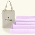 thumbnail image 1 of Couture Charm Authentic Heavy Quality 1000-TC Peruvian Pima Cotton California King Size 4-Pcs Sheet Set Fits Upto 10-12" Deep Pocket (Solid, Lilac), 1 of 4
