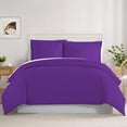 thumbnail image 1 of Couture Charm Decorative Coconut Button Closure Duvet Cover 3-Piece Set Unique Design 600-TC Egyptian Cotton, King ( 104" x 90" ) (Purple, Stripe), 1 of 4