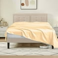 thumbnail image 1 of Couture Charm Full-XL ( 81x102 ) Size 1 Piece Flat/Top Sheet Only - Extra Soft Egyptian Cotton 1000 Thread Count Hotel Quality (Solid, Beige), 1 of 6