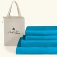 thumbnail image 1 of Couture Charm Hotel Luxury 500-TC Giza Cotton Full Size 4-Pcs Sheet Set Fits Upto 14-18" Deep Pocket (Solid, Turquoise), 1 of 4
