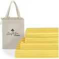thumbnail image 1 of Couture Charm Hotel Luxury 500-TC Giza Cotton Twin-XL Size 4-Pcs Sheet Set Fits Upto 10-12" Deep Pocket (Stripe, Gold), 1 of 4