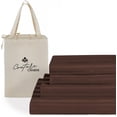 thumbnail image 1 of Couture Charm Hotel Luxury 500-TC Giza Cotton Twin-XL Size 4-Pcs Sheet Set Fits Upto 19-23" Deep Pocket (Stripe, Chocolate), 1 of 4
