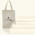 thumbnail image 1 of Couture Charm Hotel Luxury 500-TC Peruvian Pima Cotton California Queen Size 4-Pcs Sheet Set Fits Upto 27-30" Deep Pocket (Solid, Ivory), 1 of 4