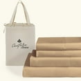thumbnail image 1 of Couture Charm Hotel Luxury 500-TC Peruvian Pima Cotton Emperor Size 4-Pcs Sheet Set Fits Upto 14-18" Deep Pocket (Solid, Taupe), 1 of 4