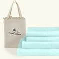 thumbnail image 1 of Couture Charm Hotel Luxury 500-TC Peruvian Pima Cotton Full-XL Size 4-Pcs Sheet Set Fits Upto 19-23" Deep Pocket (Solid, Aqua Blue), 1 of 3