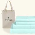 thumbnail image 1 of Couture Charm Hotel Luxury 500-TC Peruvian Pima Cotton Twin-XL Size 4-Pcs Sheet Set Fits Upto 19-23" Deep Pocket (Solid, Aqua Blue), 1 of 3