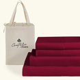 thumbnail image 1 of Couture Charm Hotel Luxury 500-TC Peruvian Pima Cotton Twin-XL Size 4-Pcs Sheet Set Fits Upto 24-26" Deep Pocket (Solid, Burgundy), 1 of 4