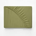thumbnail image 1 of Couture Charm Queen (60"x80") Fitted Sheet - Bottom Sheet Fits Upto 19-22" Deep Pocket - Soft 600-TC Percale Cotton - Easy Care -1 Fitted Sheet Only (Solid, Moss), 1 of 4