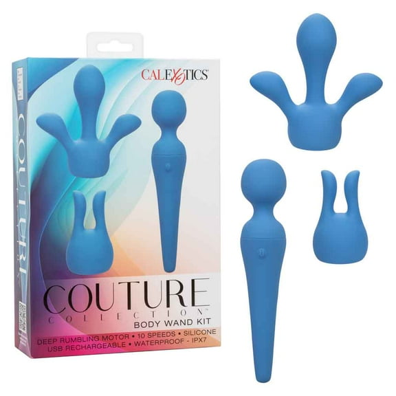 Couture Collection Body Wand Vibrator Kit - Blue