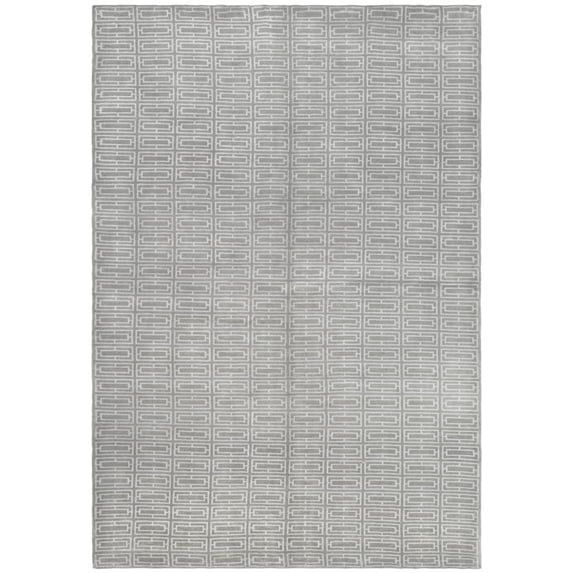 Couture Handmade Tibetan Modern & Contemporary Grey Wool Rug - 10' x 14'