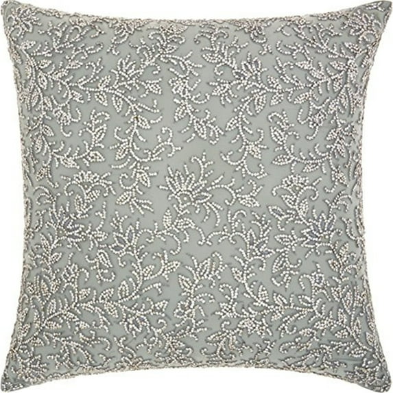 Couture Luster Grey Brilliant Vines Pillow